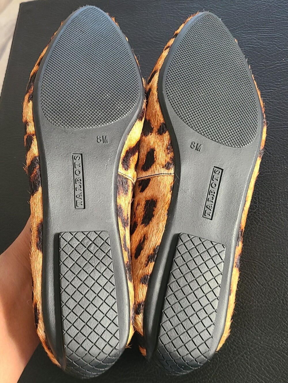 Talbots Leopard-Print Calf Hair Pointed Flats Loafers - Picture 11 of 11